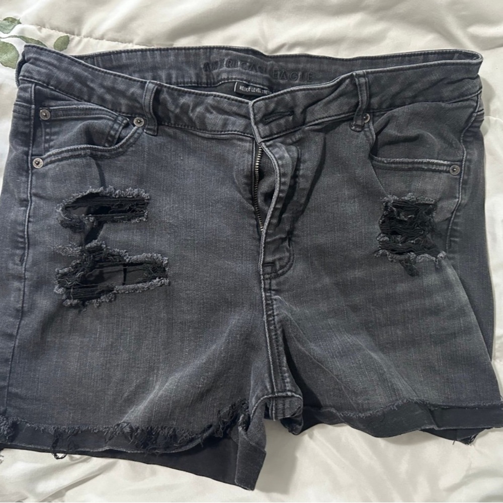 American Eagle Black Denim Shorts Size 16